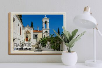 Panneau en bois voyage 40x30cm Samos Grèce Monastère Panagia 3