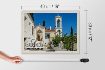 Panneau en bois voyage 40x30cm Samos Grèce Monastère Panagia 4