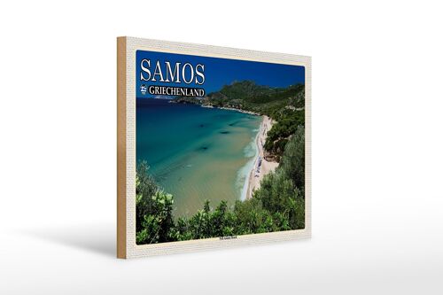 Holzschild Reise 40x30cm Samos Griechenland Psili Ammos Beach