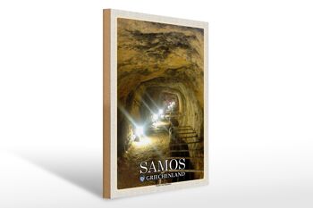 Panneau en bois voyage 30x40cm Samos Grèce Tunnel d'Eupalinos 1