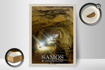 Panneau en bois voyage 30x40cm Samos Grèce Tunnel d'Eupalinos 2