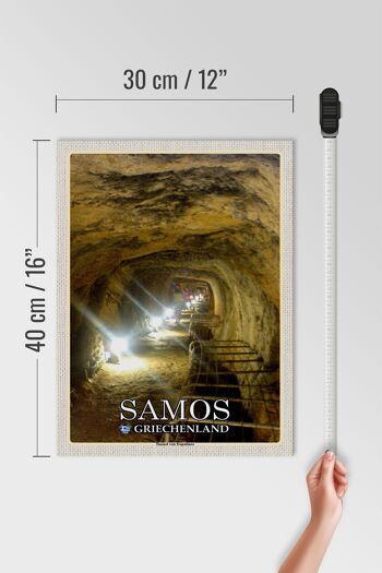 Panneau en bois voyage 30x40cm Samos Grèce Tunnel d'Eupalinos 4