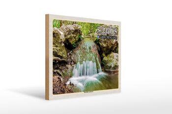 Panneau en bois voyage 40x30cm Samos Grèce Cascades Karlovasi 1