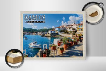 Panneau en bois voyage 40x30cm Samos Grèce Kokkári vacances en ville 2