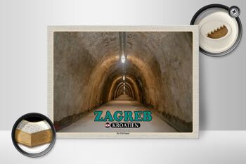 Panneau en bois voyage 40x30cm Zagreb Croatie Le Tunnel du Gric 2
