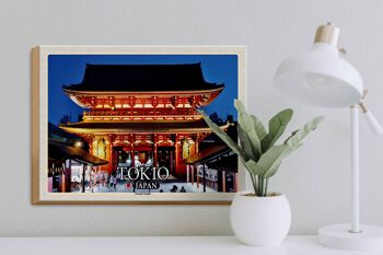 Panneau en bois voyage 40x30cm Tokyo Japon Temple Sensoji 3