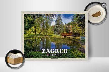 Panneau en bois voyage 40x30cm Jardin Botanique de Zagreb Croatie 2