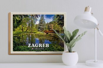 Panneau en bois voyage 40x30cm Jardin Botanique de Zagreb Croatie 3