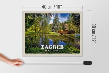 Panneau en bois voyage 40x30cm Jardin Botanique de Zagreb Croatie 4