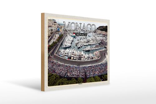 Holzschild Reise 40x30cm Monaco Monaco Grand Prix Rennsport