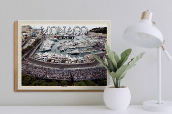 Panneau en bois voyage 40x30cm Monaco Course du Grand Prix de Monaco 3