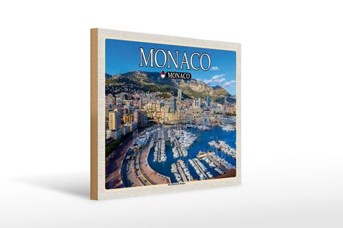 Holzschild Reise 40x30cm Monaco Monaco Port Hercule de Monaco