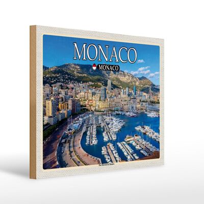 Holzschild Reise 40x30cm Monaco Monaco Port Hercule de Monaco