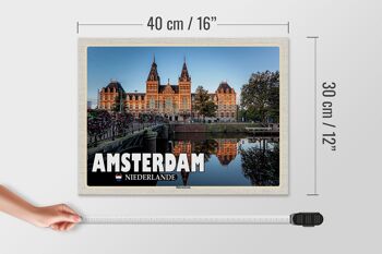 Panneau en bois voyage 40x30cm Amsterdam Pays-Bas Rijksmuseum 4