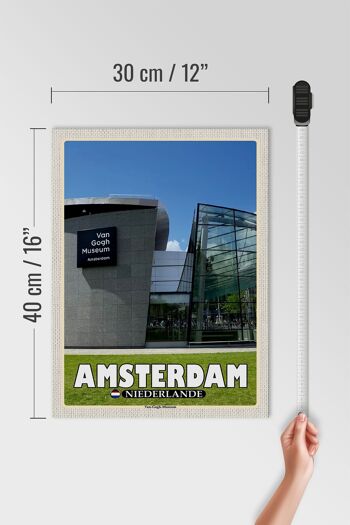 Panneau en bois voyage 30x40cm Amsterdam Pays-Bas Musée Van Gogh 4