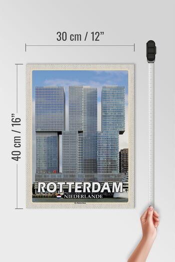 Panneau en bois voyage 30x40cm Rotterdam Pays-Bas De Rotterdam 4