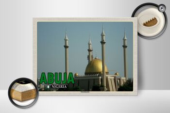 Panneau en bois voyage 40x30cm Mosquée nationale d'Abuja Nigeria 2