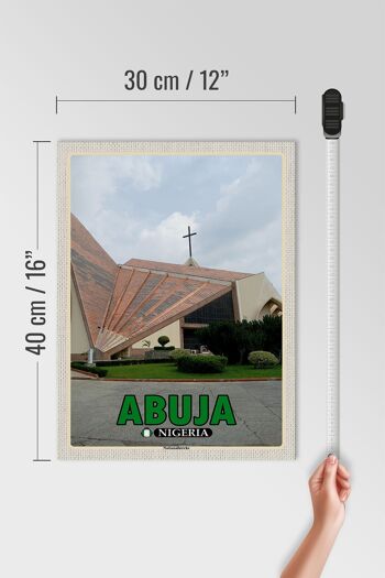 Panneau en bois voyage 30x40cm Église nationale d'Abuja Nigeria 4