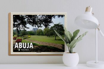 Panneau en bois voyage 40x30cm Abuja Nigeria Millenium Park 3