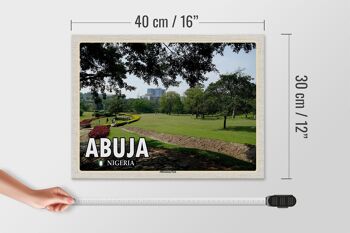 Panneau en bois voyage 40x30cm Abuja Nigeria Millenium Park 4