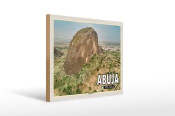 Panneau en bois voyage 40x30cm Abuja Nigeria Zuma Rock formation rocheuse 1