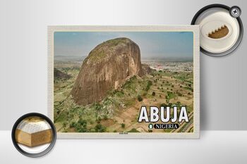 Panneau en bois voyage 40x30cm Abuja Nigeria Zuma Rock formation rocheuse 2