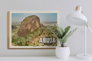 Panneau en bois voyage 40x30cm Abuja Nigeria Zuma Rock formation rocheuse 3