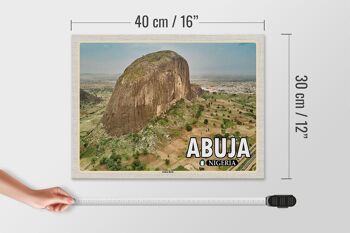 Panneau en bois voyage 40x30cm Abuja Nigeria Zuma Rock formation rocheuse 4