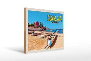 Panneau en bois voyage 40x30cm Dakar Sénégal plage vacances mer 1