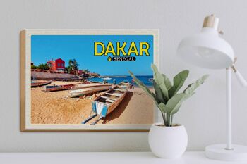Panneau en bois voyage 40x30cm Dakar Sénégal plage vacances mer 3