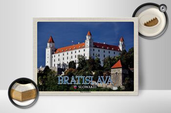 Panneau en bois voyage 40x30cm Bratislava Slovaquie Château de Bratislava 2