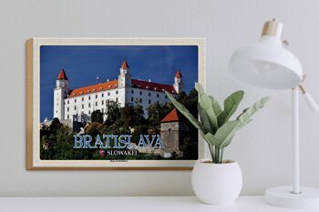 Panneau en bois voyage 40x30cm Bratislava Slovaquie Château de Bratislava 3