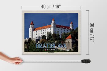Panneau en bois voyage 40x30cm Bratislava Slovaquie Château de Bratislava 4
