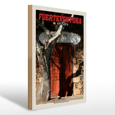 Cartello in legno da viaggio 30x40 cm Fuerteventura Spagna ingresso casa Antigua