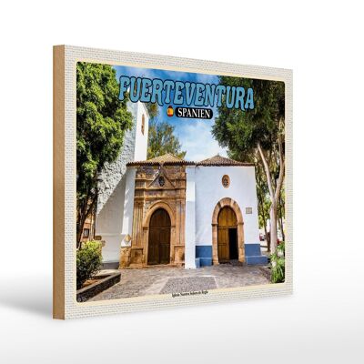 Cartel de madera viaje 40x30cm Fuerteventura España Iglesia Nuestra