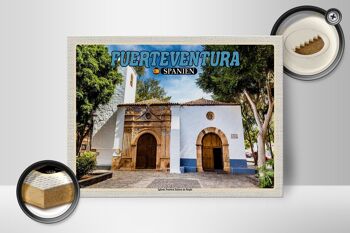 Panneau en bois voyage 40x30cm Fuerteventura Espagne Iglesia Nuestra 2