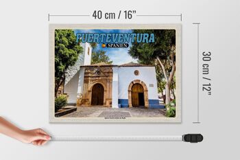 Panneau en bois voyage 40x30cm Fuerteventura Espagne Iglesia Nuestra 4