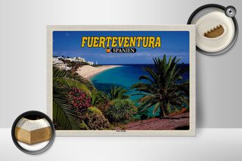 Panneau en bois voyage 40x30cm Fuerteventura Espagne Playa Jandia Mer 2