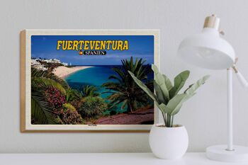 Panneau en bois voyage 40x30cm Fuerteventura Espagne Playa Jandia Mer 3