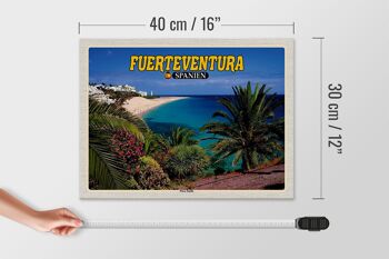 Panneau en bois voyage 40x30cm Fuerteventura Espagne Playa Jandia Mer 4