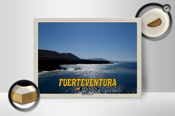 Panneau en bois voyage 40x30cm Fuerteventura Espagne Playa de los Muertos 2
