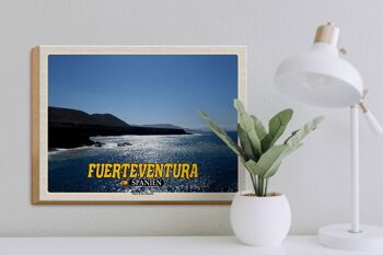 Panneau en bois voyage 40x30cm Fuerteventura Espagne Playa de los Muertos 3