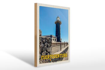Panneau en bois voyage 30x40cm Fuerteventura Espagne Punta de Jandia 1