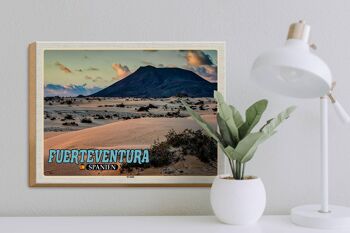 Panneau en bois voyage 40x30cm Fuerteventura Espagne El Jable dune mobile 3