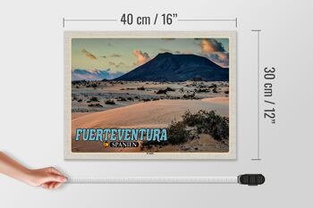 Panneau en bois voyage 40x30cm Fuerteventura Espagne El Jable dune mobile 4
