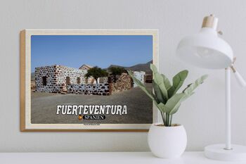 Panneau en bois voyage 40x30cm Fuerteventura Espagne Puerto Rosario Tefia 3