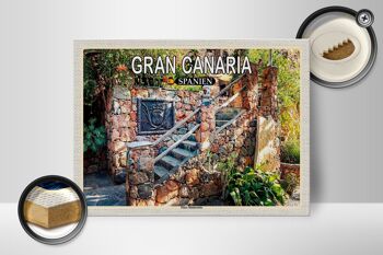 Panneau en bois voyage 40x30cm Gran Canaria Espagne Finca Montecristo 2