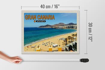 Panneau en bois voyage 40x30cm Gran Canaria Espagne Playa de las Canteras 4