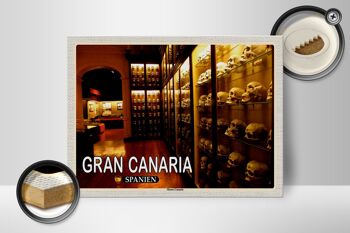 Panneau en bois voyage 40x30cm Gran Canaria Espagne Musée Canario 2