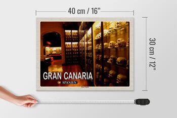 Panneau en bois voyage 40x30cm Gran Canaria Espagne Musée Canario 4
